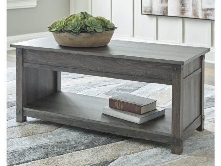 Freedan Grayish Brown Lift-Top Coffee Table on Sale