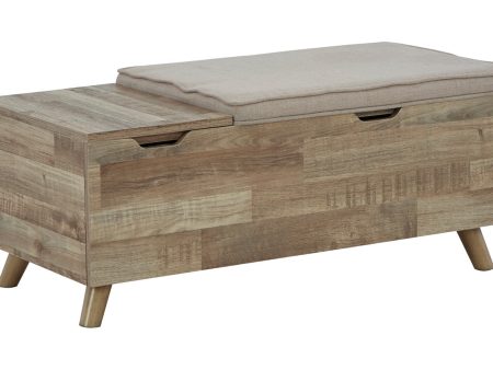 Gerdanet Beige Brown Storage Bench Online now