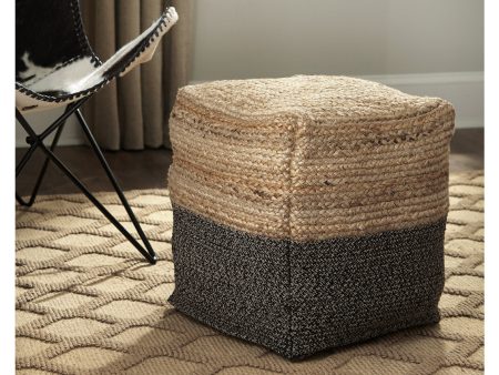 Sweed Valley Natural Black Pouf Supply