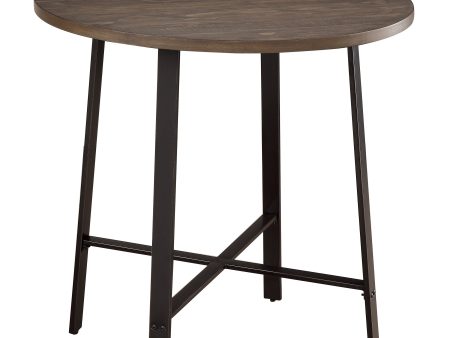 Chevre Brown Gray Round Counter Height Table Supply