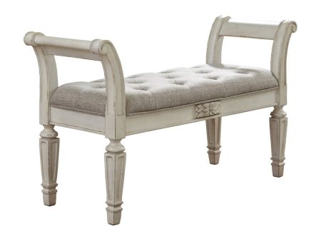 Realyn Antique White Accent Bench Fashion