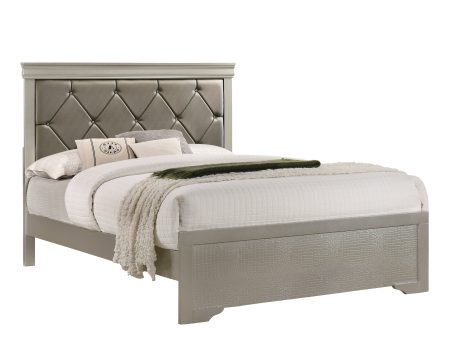 Amalia Champagne Silver King Panel Bed Online Sale