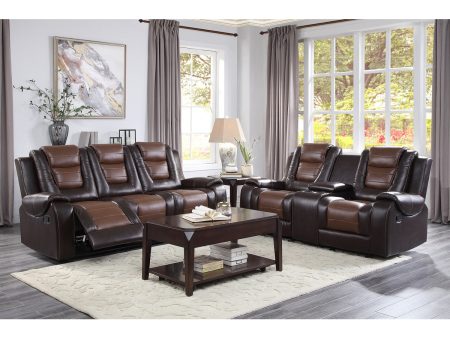 Briscoe Brown Double Reclining Living Room Set For Sale