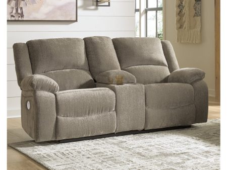 Draycoll Pewter Power Reclining Loveseat with Console Online Sale