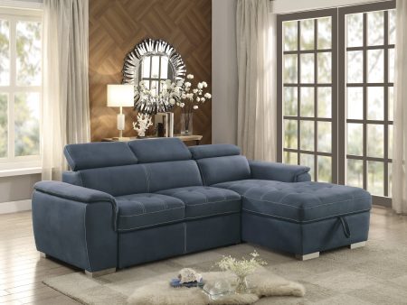 Ferriday Blue Storage Sleeper Sectional Online Sale