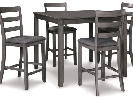 Bridson Gray 5-Piece Counter Height Set Hot on Sale