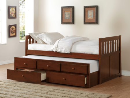 Rowe Dark Cherry Twin Captains Trundle Bed For Cheap