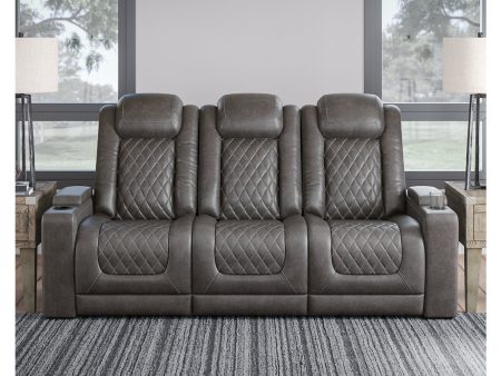 HyllMont Gray Power Reclining Sofa Online