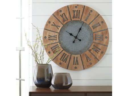 Payson Antique Gray Natural Wall Clock Discount