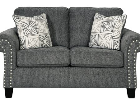 Agleno Charcoal Loveseat Online now