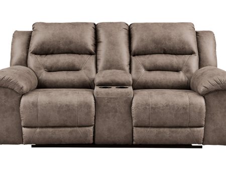 Stoneland Fossil Reclining Loveseat with Console Online Sale