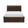 Logandale Brown King Sleigh Storage Platform Bed Cheap