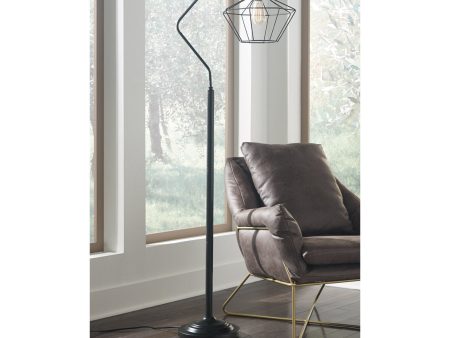 Makeika Black Floor Lamp Online now