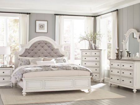 Baylesford Antique White Upholstered Panel Bedroom Set Online now