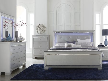 Allura Silver LED Upholstered Panel Youth Bedroom Set on Sale