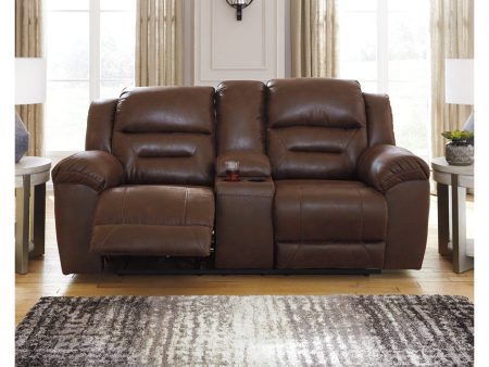 Stoneland Chocolate Power Reclining Loveseat with Console Online