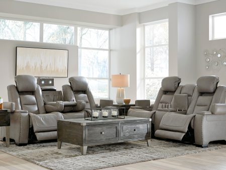 The Man-Den Gray Power Reclining Living Room Set Online Sale