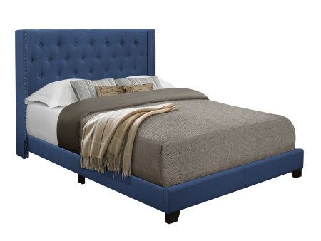 Barzini Blue King Upholstered Bed Discount