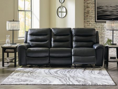 Warlin Black Power Reclining Sofa Discount