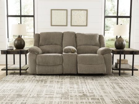 Draycoll Pewter Reclining Loveseat with Console Online Sale