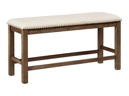 Moriville Grayish Brown Counter Height Bench Online Hot Sale