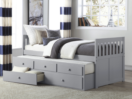 Orion Gray Twin Captains Trundle Bed Supply