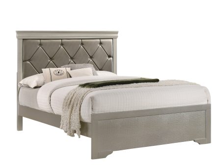 Amalia Champagne Silver Full Panel Bed Online Sale