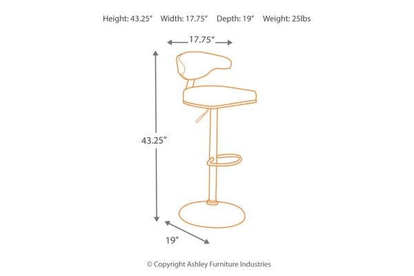 Bellatier Brown Black Adjustable Height Barstool Cheap