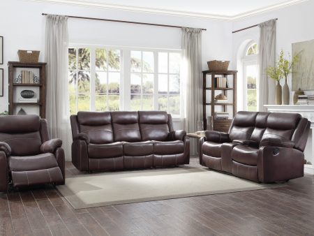 Yerba Brown Microfiber Lay Flat Reclining Living Room Set on Sale