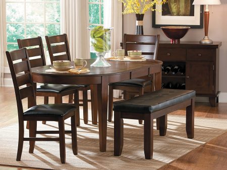 Ameillia Dark Oak Extendable Oval Dining Set on Sale