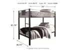 Dinsmore Black Gray Twin over Twin Bunk Bed with Ladder Supply