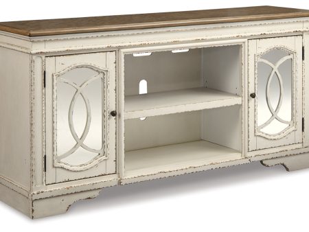 Realyn Chipped White 74  TV Stand on Sale