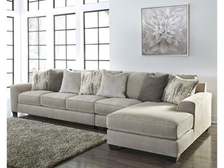 Ardsley Pewter 3-Piece Large RAF Chaise Sectional Hot on Sale