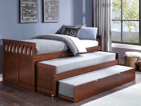 Rowe Dark Cherry Twin Twin Bed with Twin Trundle Cheap