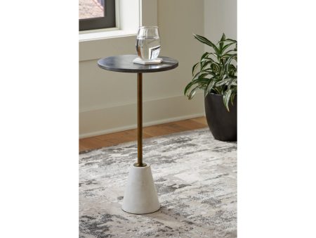 Caramont Black White Gold Finish Accent Table For Discount