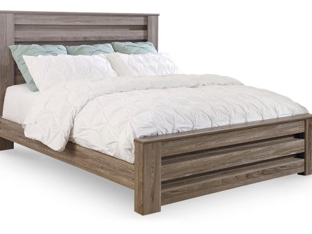 Zelen Warm Gray King Panel Bed Online Hot Sale