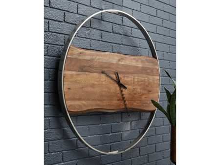 Panchali Brown Silver Finish Wall Clock Hot on Sale