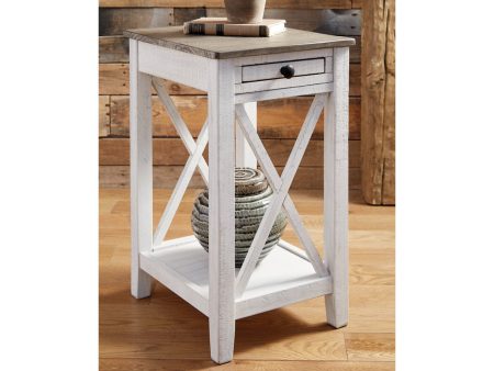 Adalane White Gray Accent Table on Sale