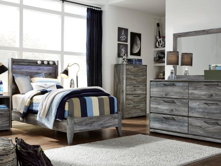 Baystorm Gray LED Panel Youth Bedroom Set Online Sale