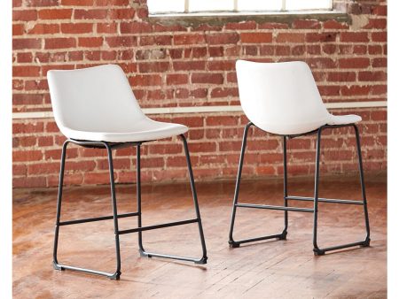 Centiar White Counter Height Barstool, Set of 2 on Sale