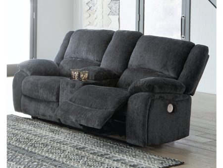 Draycoll Slate Power Reclining Loveseat with Console For Cheap