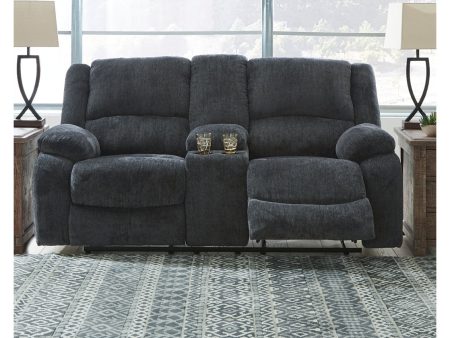 Draycoll Slate Reclining Loveseat with Console Online