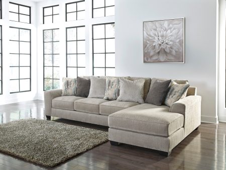 Ardsley Pewter 2-Piece Large RAF Chaise Sectional Sale