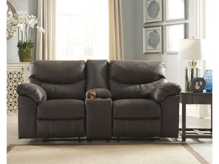 Boxberg Teak Reclining Loveseat with Console Discount