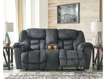 Capehorn Granite Reclining Loveseat with Console Fashion