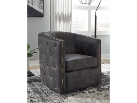 Brentlow Distressed Black Accent Chair Fashion