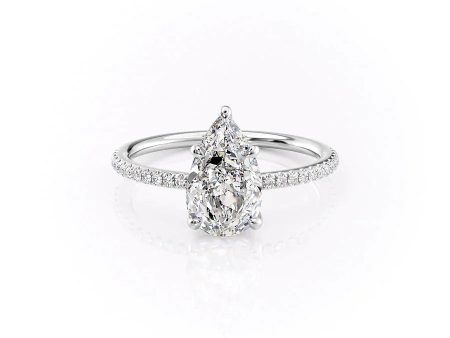 The Pave Ashley Set With A 5 Carat Pear Moissanite Discount