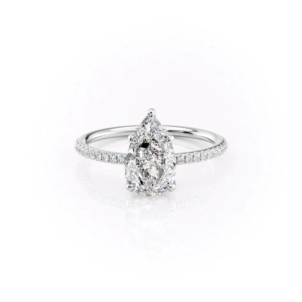 The Pave Ashley Set With A 3.5 Carat Pear Moissanite Cheap