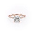 The Pave Ashley Set With A 5 Carat Princess Moissanite on Sale