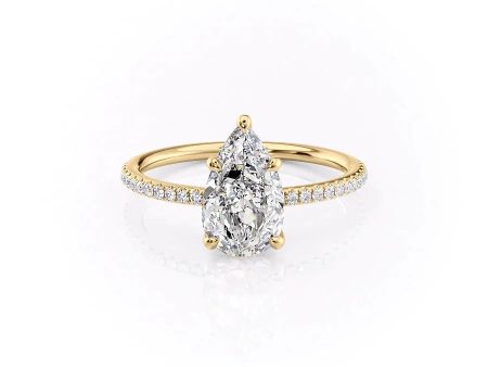 The Pave Ashley Set With A 4.5 Carat Pear Moissanite Cheap